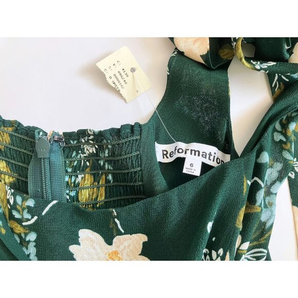 Reformation Twilight Floral Woven Midi Dress Portia Size 6 - Picture 9 of 10